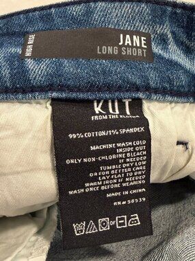 Kut from the Kloth denim cutoff JANE high rise long short, 16